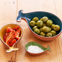 Sintra Set of 3 Glazed Terracotta Fish-Shaped Tapas Dishes | Rustic Serveware by Dexam