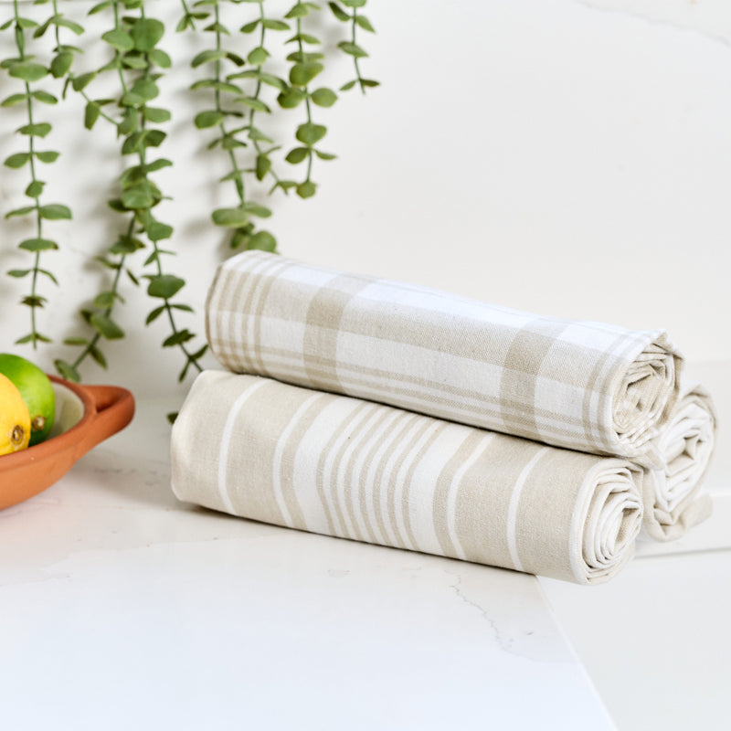 Love Colour Set of 3 Extra-Large Tea Towels | Vibrant Cotton Kitchen Textiles
