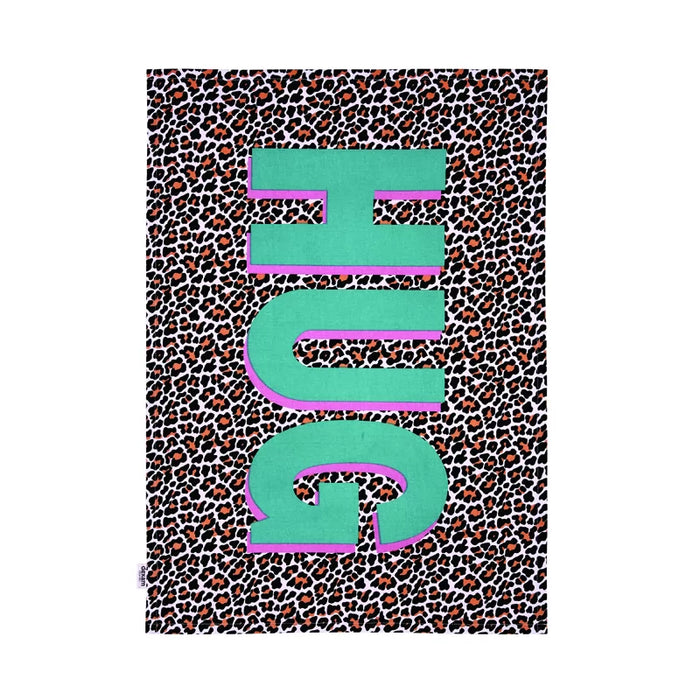 Happy Place Hug Recycled Cotton Tea Towel - Brown