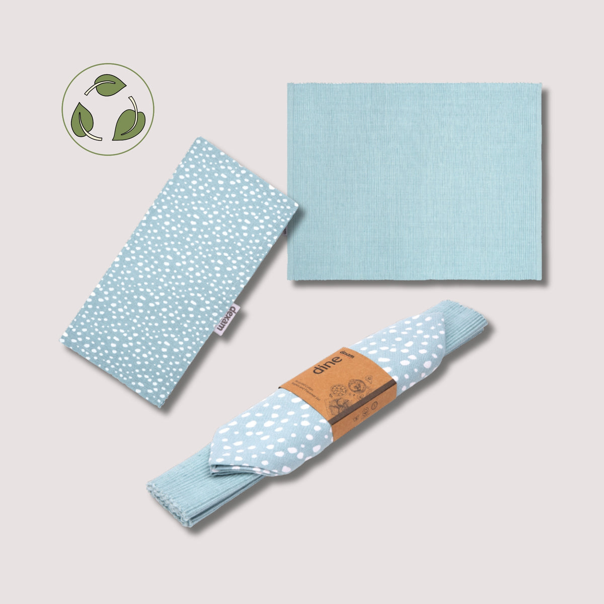 Sintra Spotted Napkin & Placemat Set – Stone | Recycled Cotton Table Linen