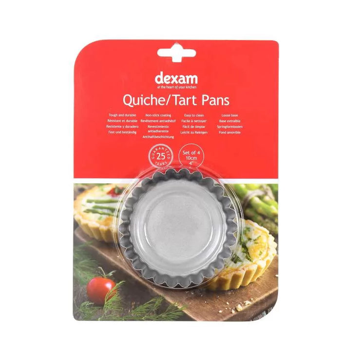 Set of 4 4"/10cm Non-Stick Quiche/Tart Pans