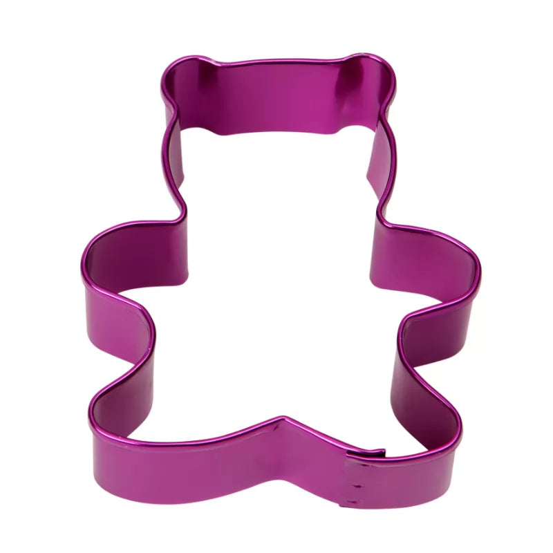 7.5cm Teddy Cookie Cutter - Purple