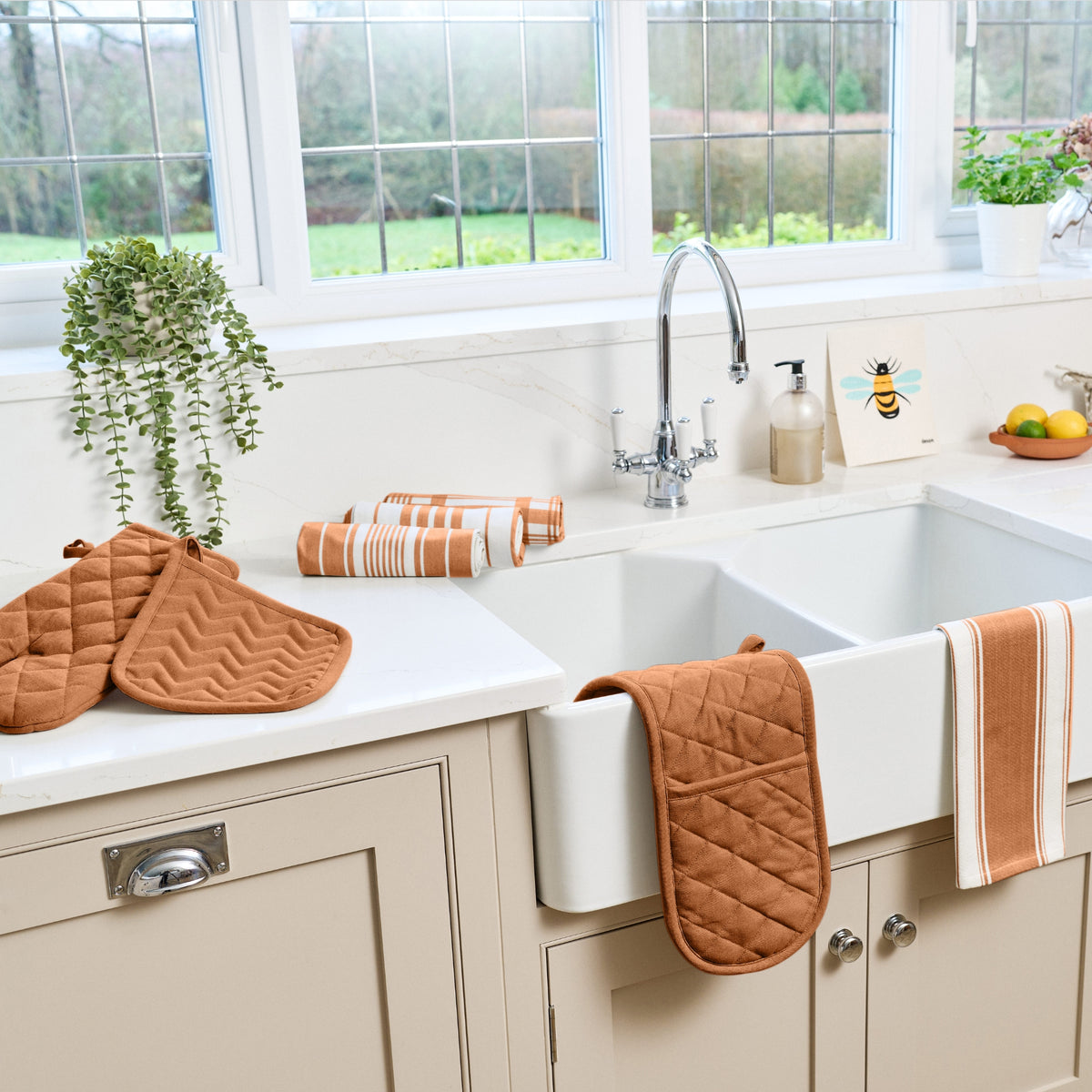 Love Colour Striped Tea Towel | Vibrant Cotton Kitchen Textiles by Dexam