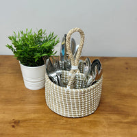 Sintra Seagrass Cutlery Caddy | Sustainable Handwoven Table Storage