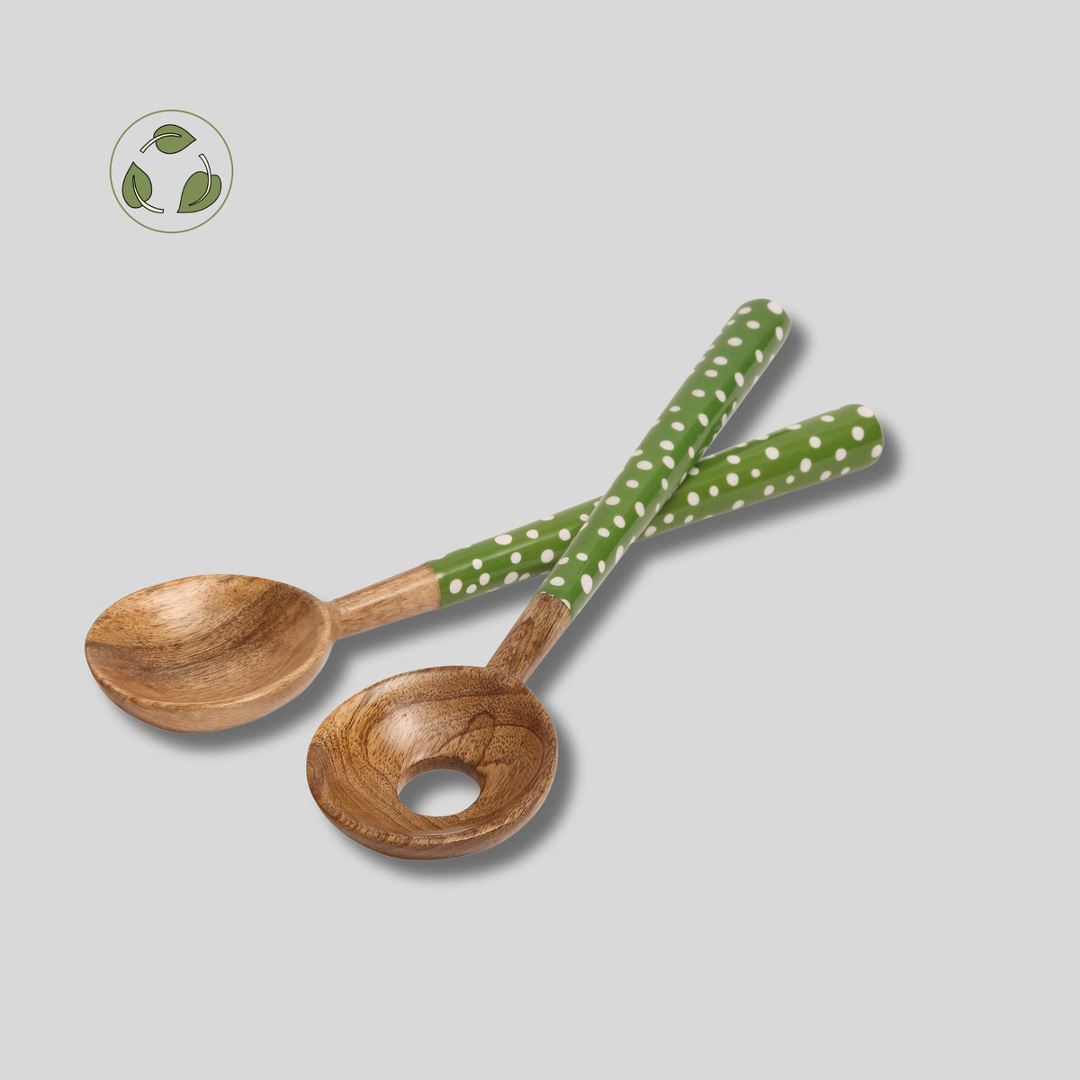 Sintra Mango Wood Salad Servers – Stone | Hand-finished Sustainable Salad Server