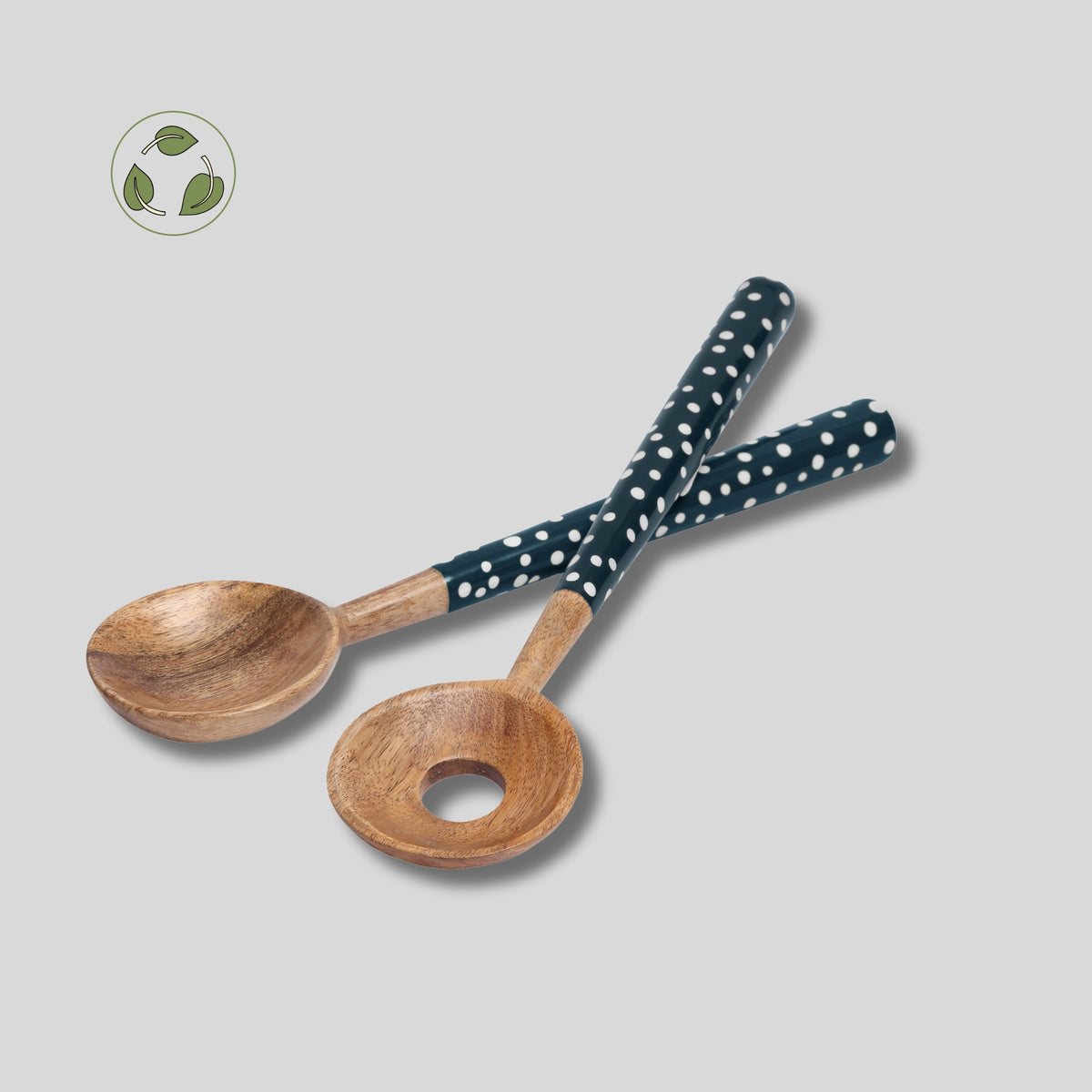 Sintra Mango Wood Salad Servers – Stone | Hand-finished Sustainable Salad Server