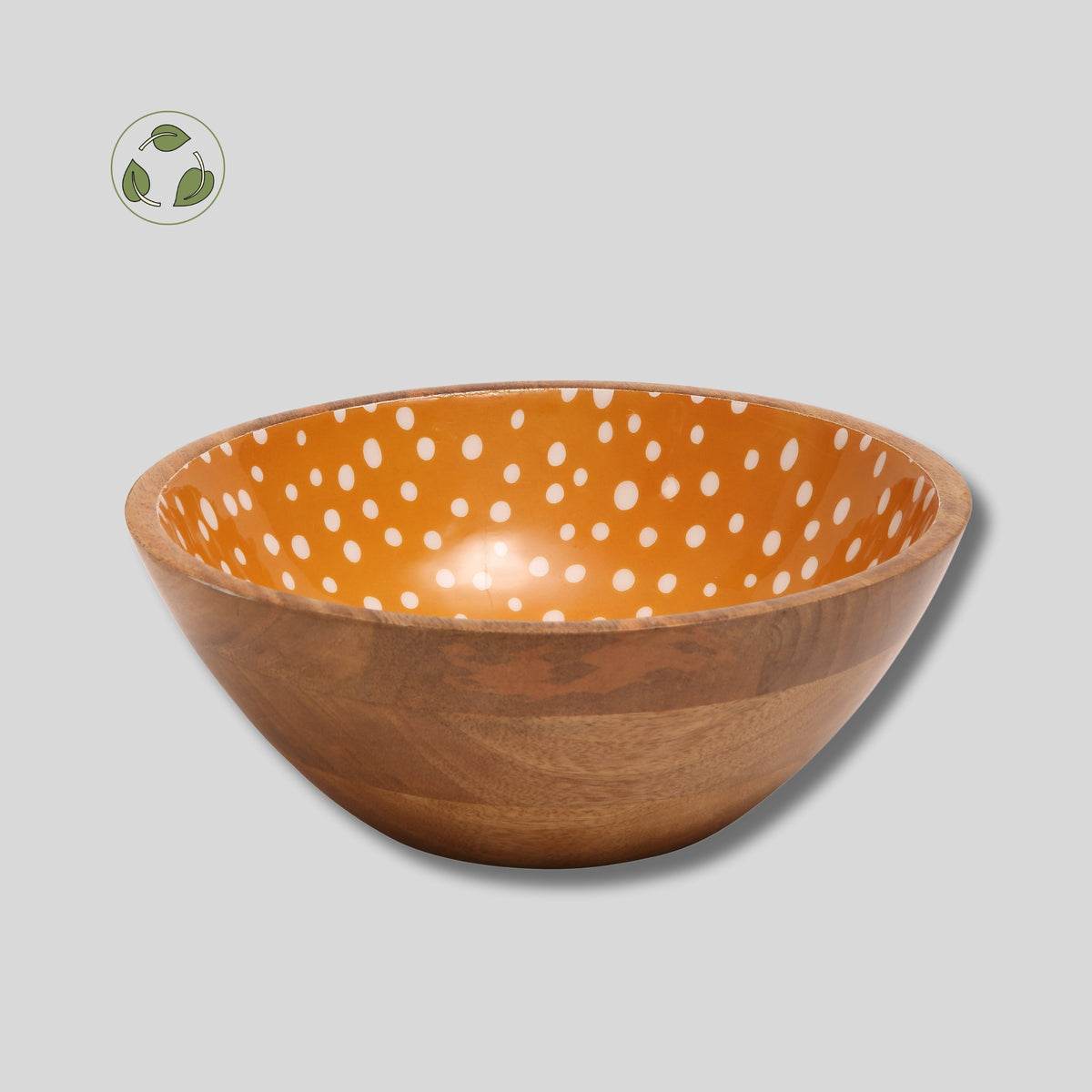 Sintra Mango Wood Spotted Salad Bowl in Olive Green | Stylish Eco-Friendly Serveware