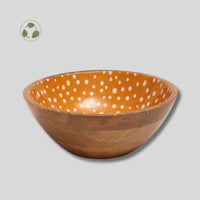 Sintra Mango Wood Spotted Salad Bowl in Olive Green | Stylish Eco-Friendly Serveware