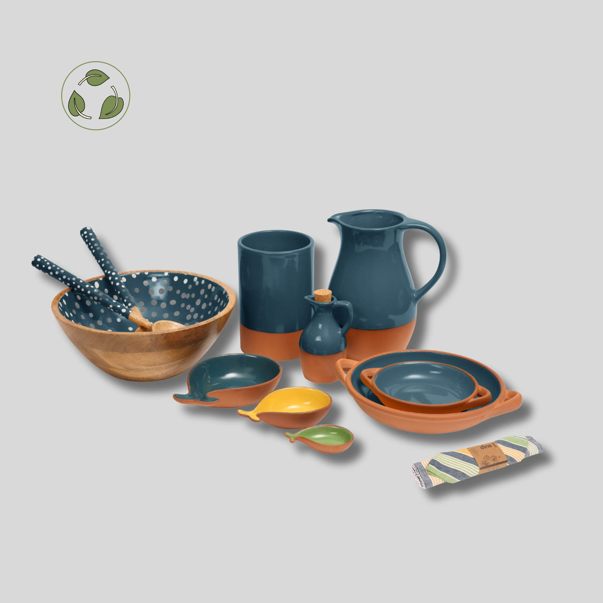 Sintra Mango Wood Salad Servers – Stone | Hand-finished Sustainable Salad Server