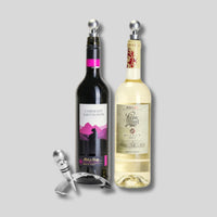 CellarDine Three Piece Wine Stopper Set with Stand