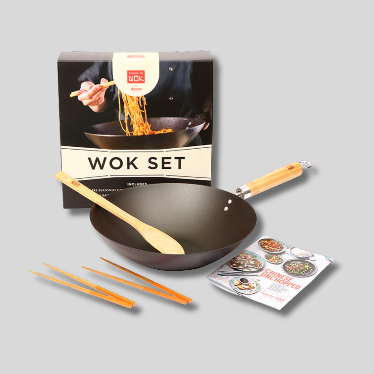 School of Wok Pre-Seasoned Wok Set