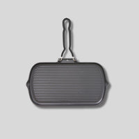 Invicta 37cm Rectangular Smooth Grill Pan - Black