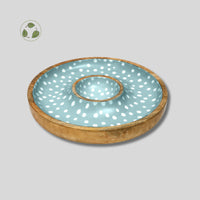 Sintra Mango Wood Spotted Chip and Dip Bowl | Eco-Friendly Serveware