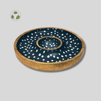 Sintra Mango Wood Spotted Chip and Dip Bowl | Eco-Friendly Serveware