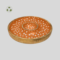 Sintra Mango Wood Spotted Chip and Dip Bowl | Eco-Friendly Serveware