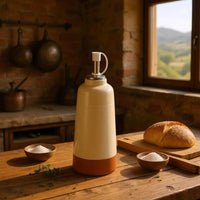 Porto Terracotta Ribbed Oil Drizzler - Stone