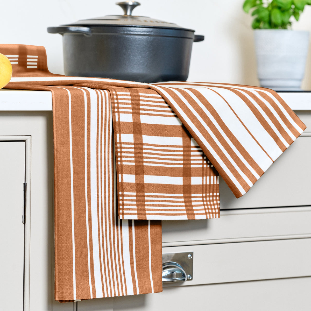 Love Colour Set of 3 Extra-Large Tea Towels – Terracotta