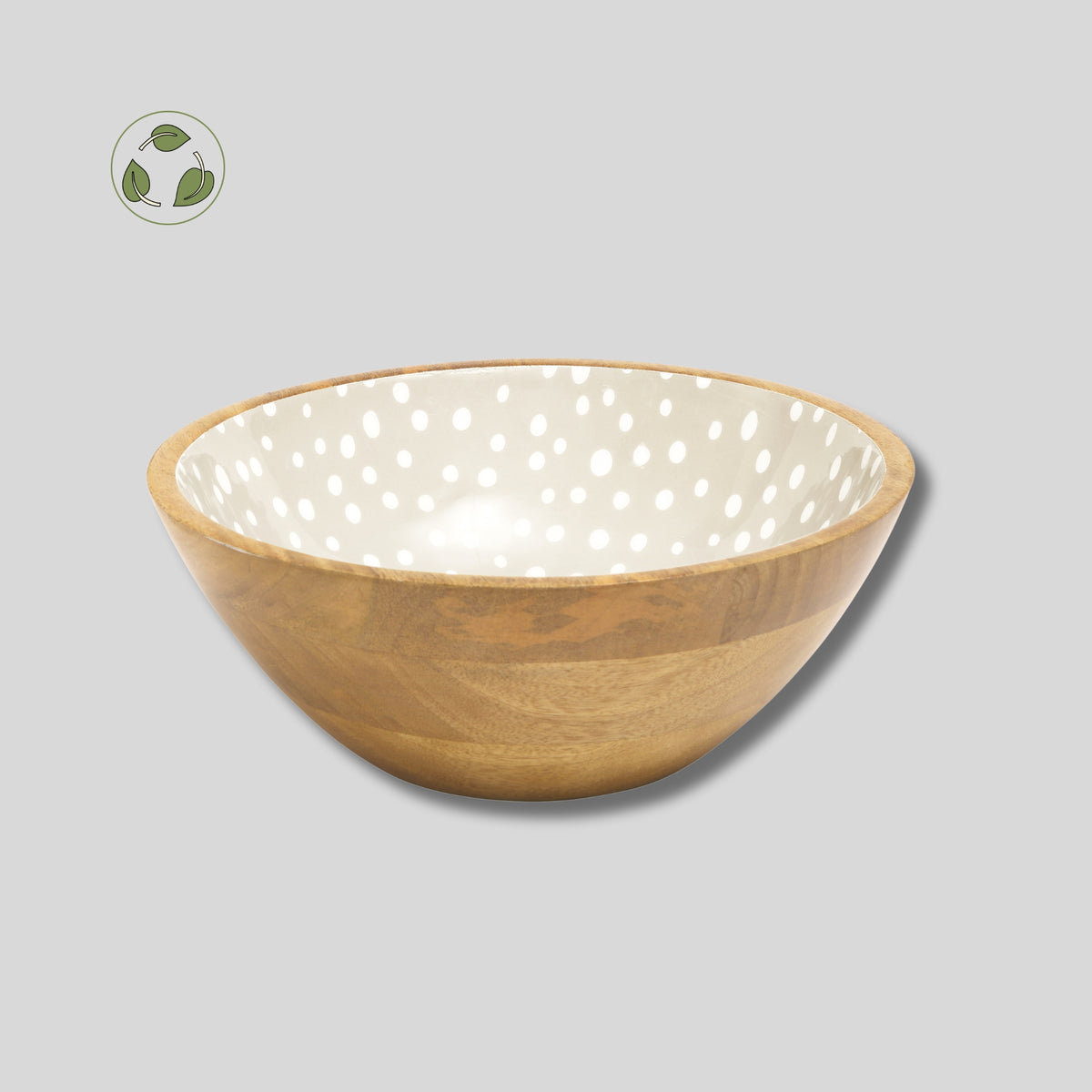 Sintra Mango Wood Spotted Salad Bowl in Olive Green | Stylish Eco-Friendly Serveware