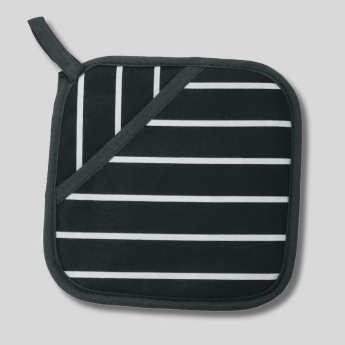 Rushbrookes Butchers Stripe Pot Grab (Made in UK) - Slate Grey