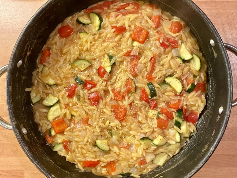 One-Pan Mediterranean Orzo Recipe | Quick & Easy Veggie Dinner