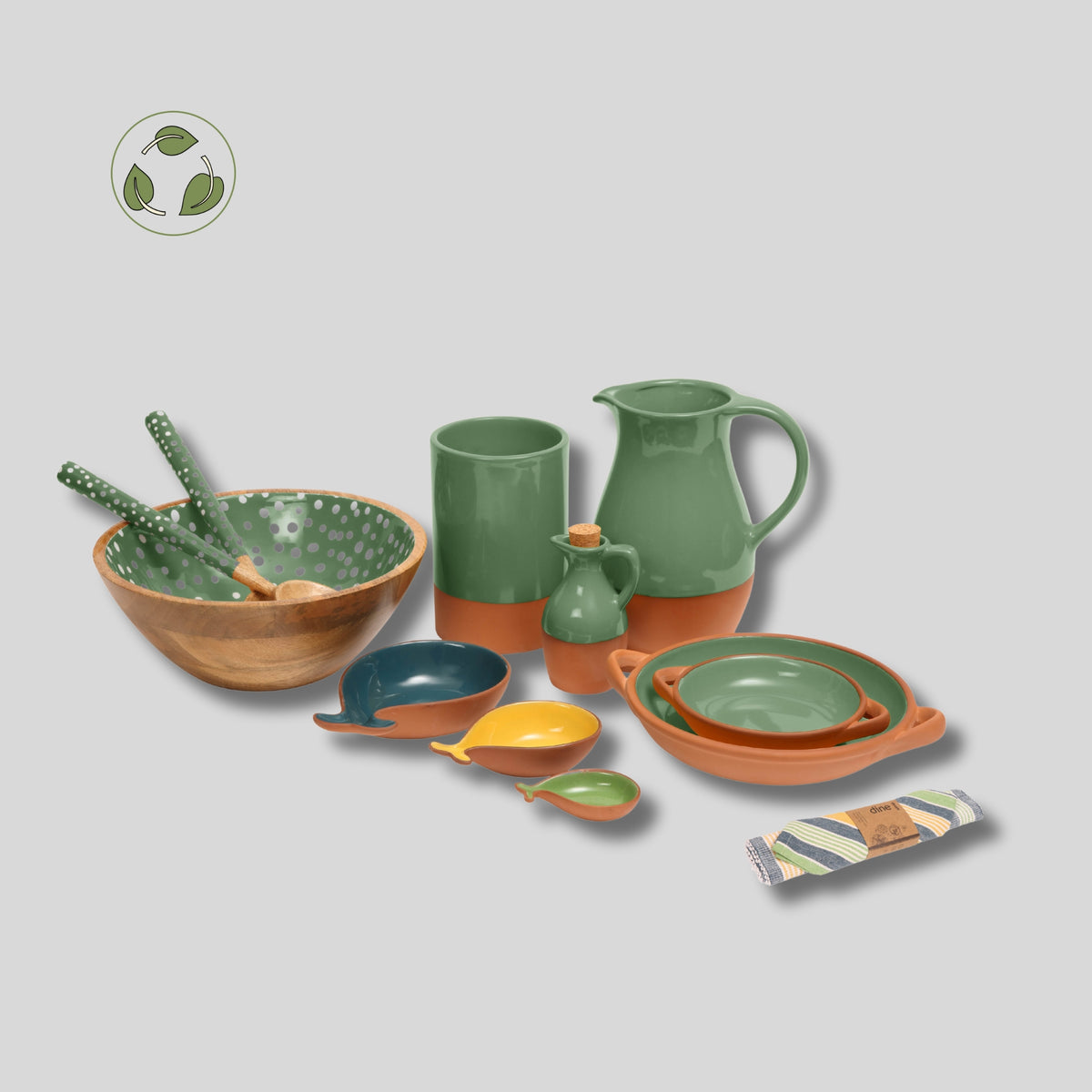 Sintra Mango Wood Salad Servers – Stone | Hand-finished Sustainable Salad Server