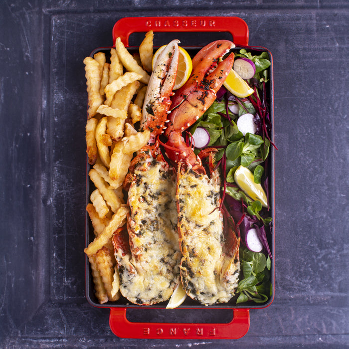 Chasseur 42 x 24cm Rectangular Flat Griddle - Chilli Red