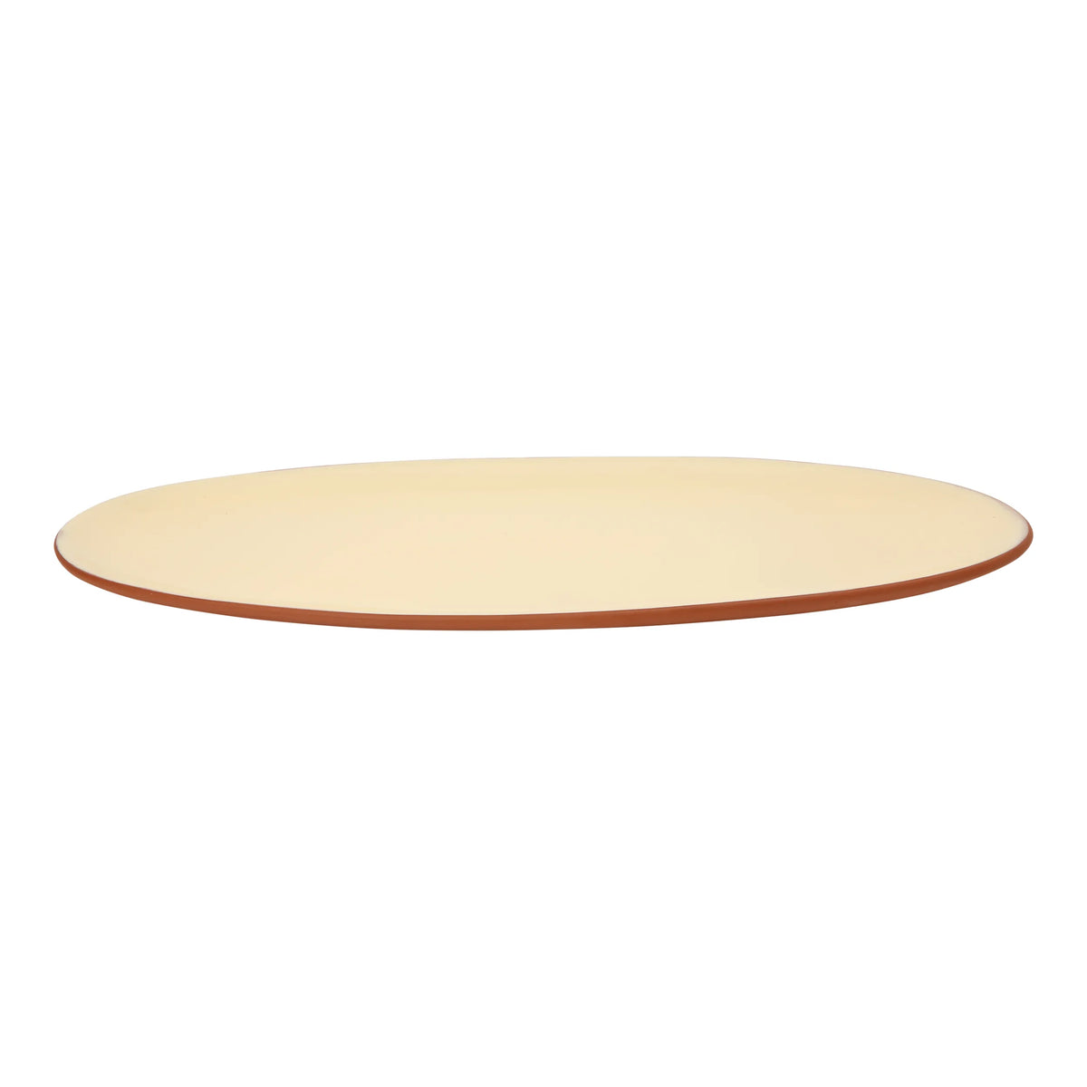 Sintra Glazed Terracotta Oval Serving Platter - Stone