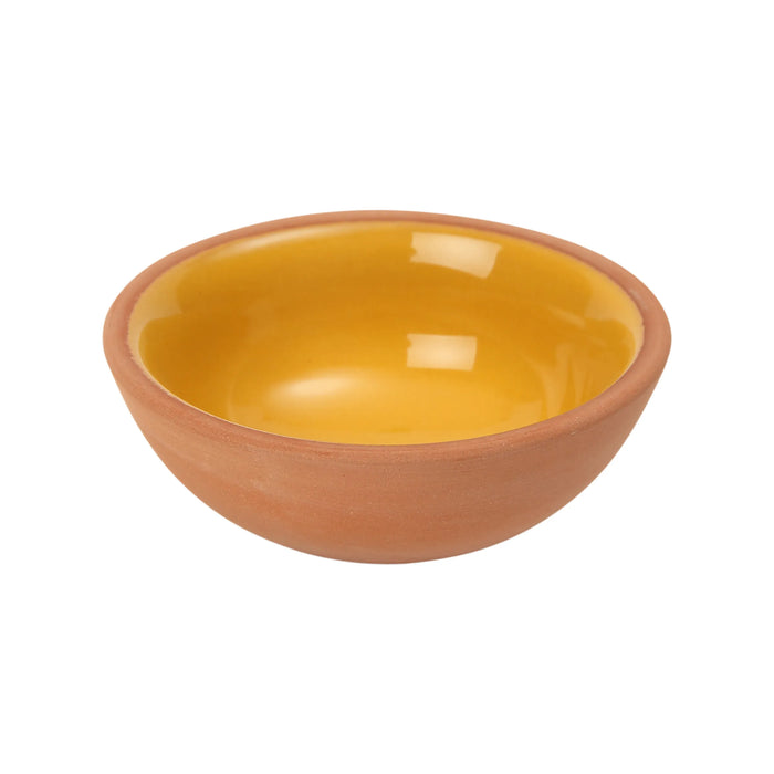Sintra Glazed Terracotta Pinch Pot - Ochre