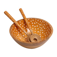 Sintra Mango Wood Spotted Salad Bowl | Stylish Eco-Friendly Serveware