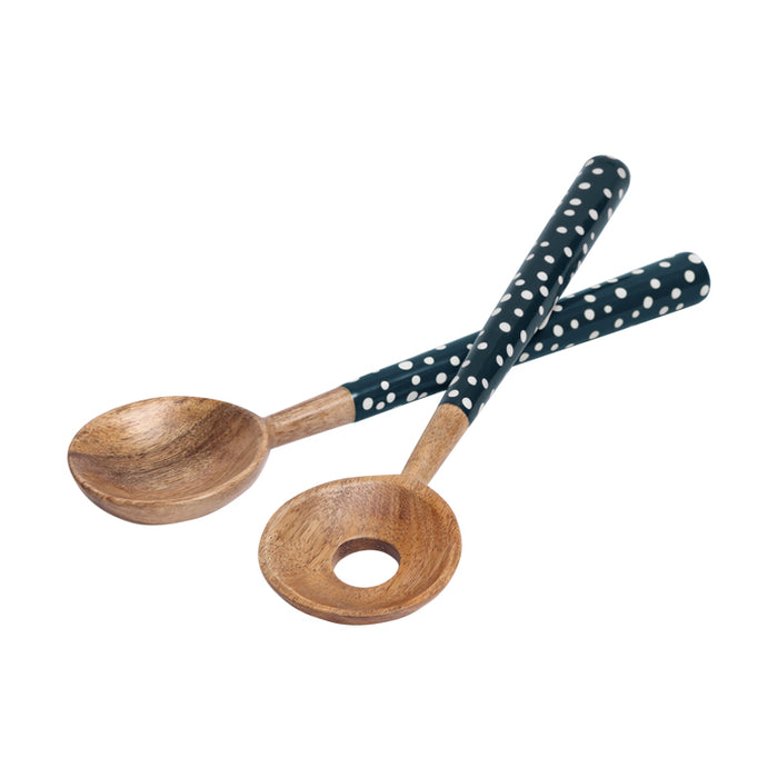 Sintra Mango Wood Salad Servers – Stone | Hand-finished Sustainable Salad Server
