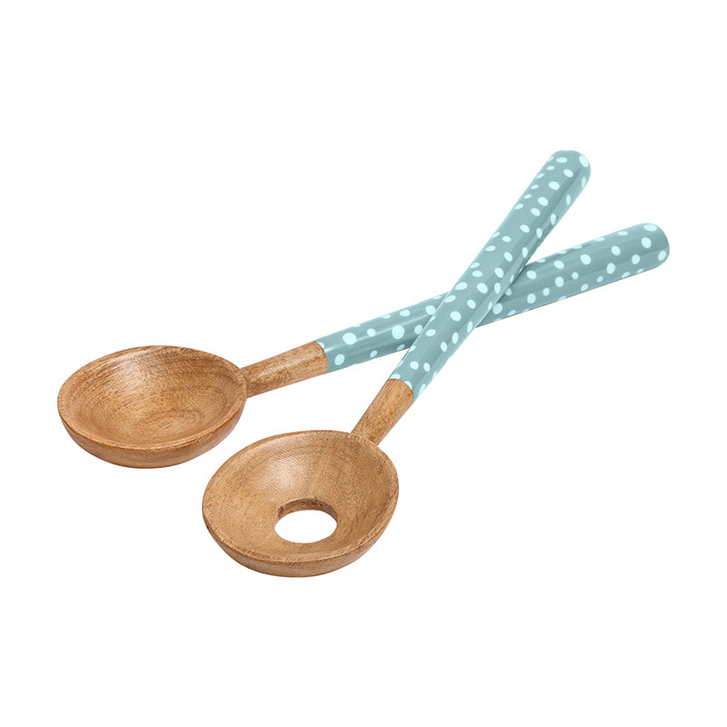 Sintra Mango Wood Salad Servers – Stone | Hand-finished Sustainable Salad Server