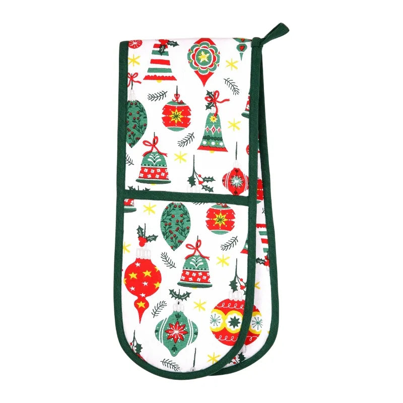Baubles Recycled Cotton Double Oven Glove - Green