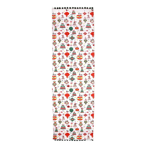Baubles Recycled Cotton Table Runner - Green