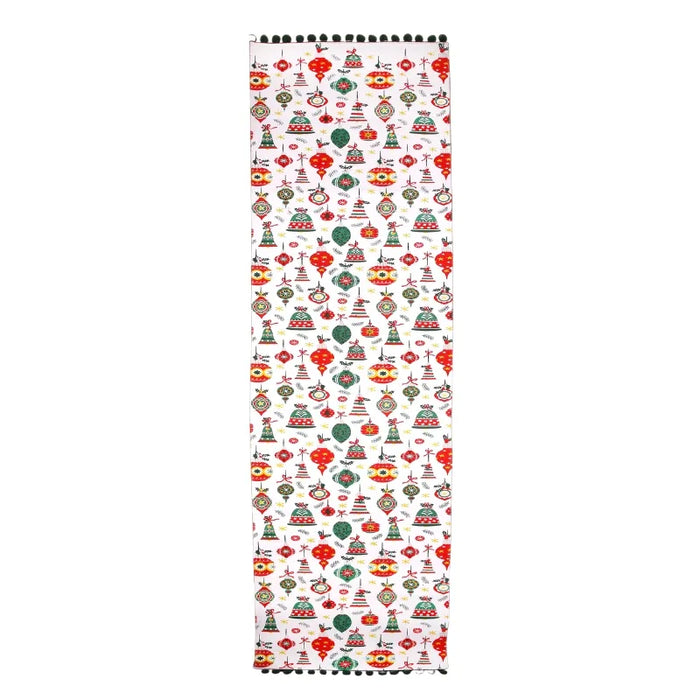 Baubles Recycled Cotton Table Runner - Green