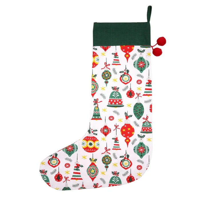 Baubles Recycled Cotton Stocking - Green