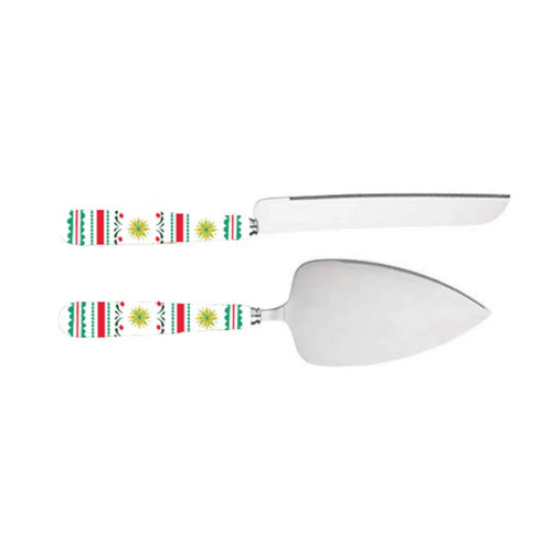 Baubles Cake Servers - Green