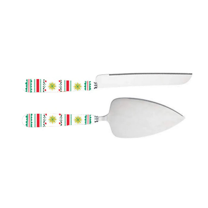 Baubles Cake Servers - Green