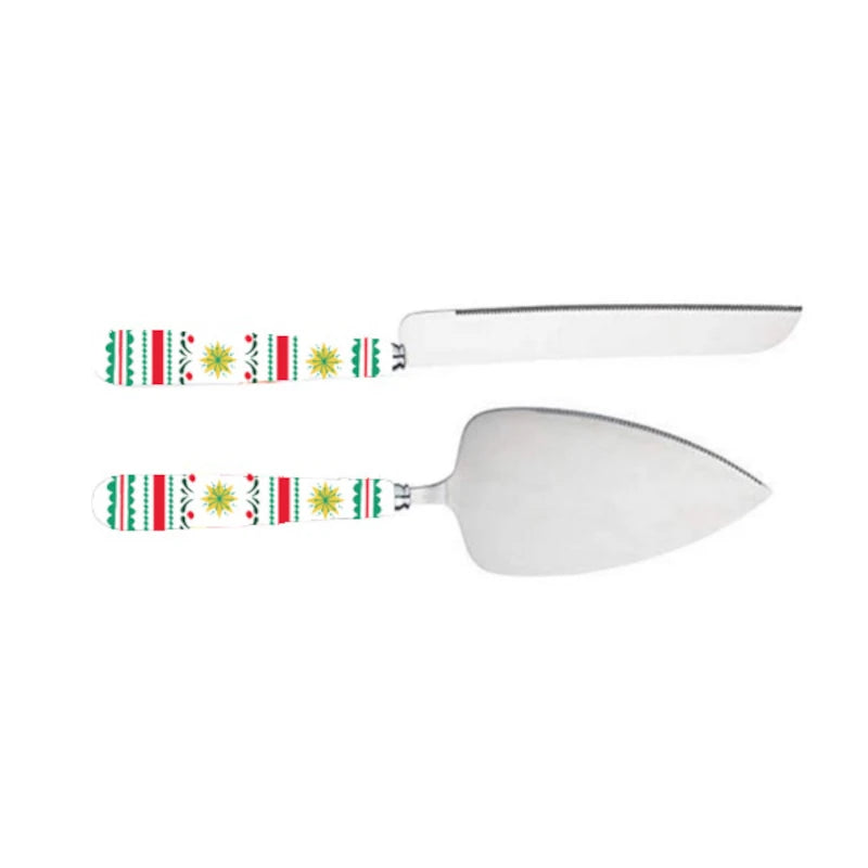 Baubles Cake Servers - Green