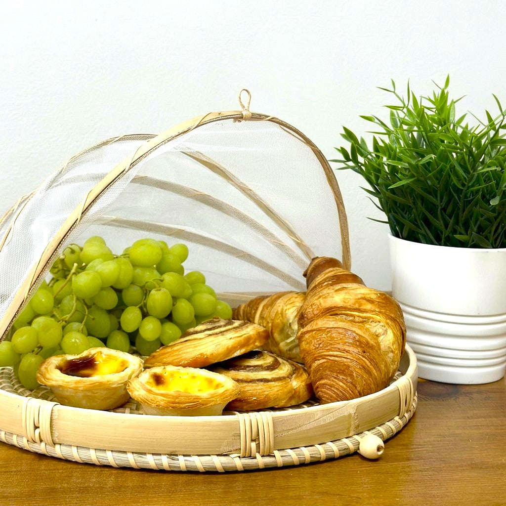 Sintra Seagrass Tray with Food Cover | Sustainable Handwoven Serving Tray