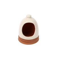 Porto Terracotta Ribbed Salt Pig - Stone
