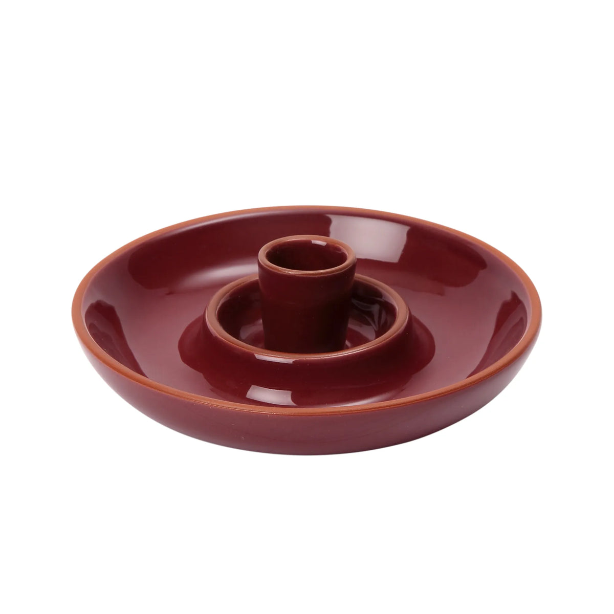 Sintra Glazed Terracotta Olive Dish - Berry