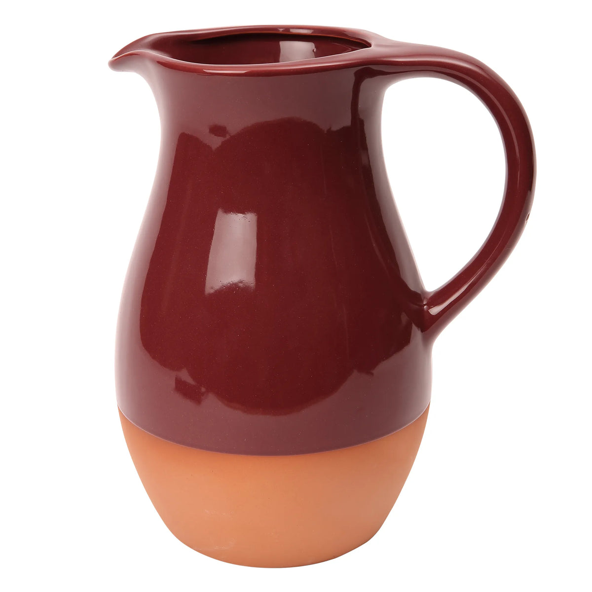 Sintra Glazed Terracotta Jug - Berry