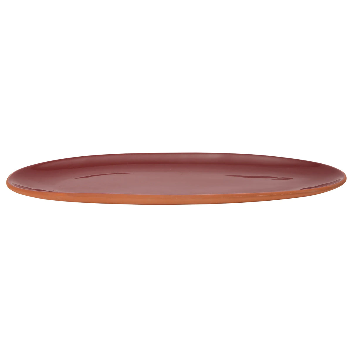 Sintra Glazed Terracotta Oval Serving Platter - Berry