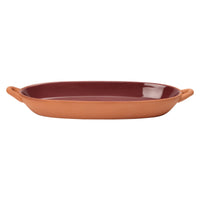 Sintra Glazed Terracotta Oval Baking Dish - Berry