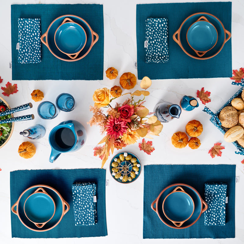 Sintra Spotted Napkin & Placemat Set – Stone | Recycled Cotton Table Linen