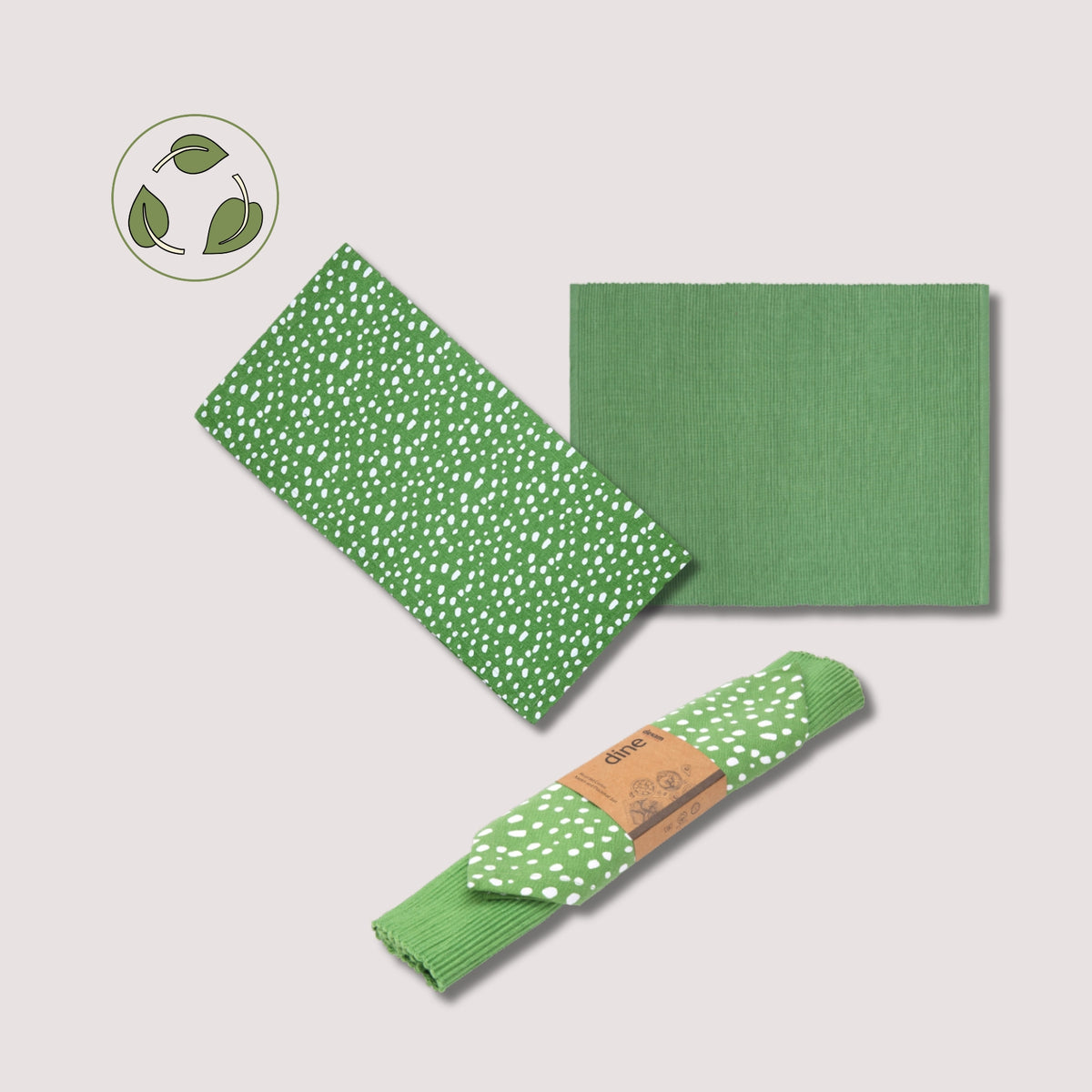 Sintra Spotted Napkin & Placemat Set – Stone | Recycled Cotton Table Linen