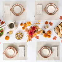 Sintra Spotted Napkin & Placemat Set – Stone | Recycled Cotton Table Linen