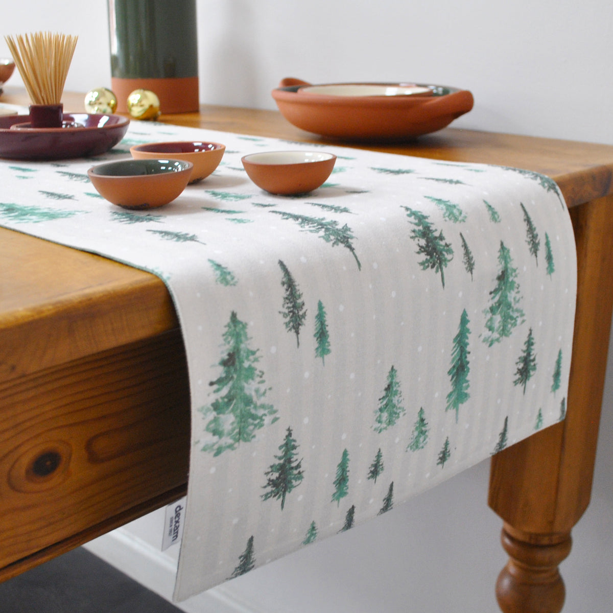 Winter Forest Table Runner - Stone