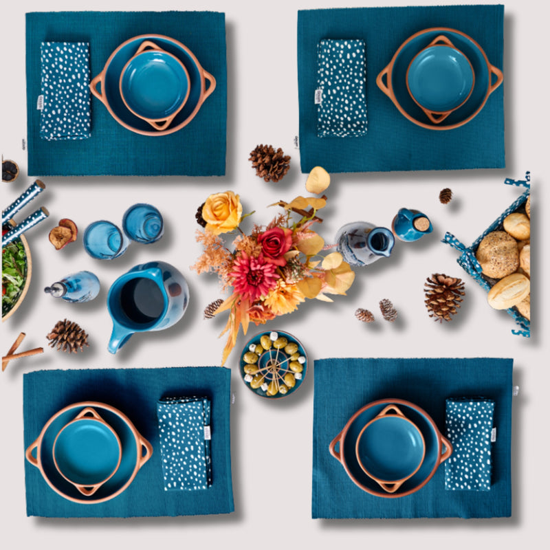 Sintra Spotted Napkin & Placemat Set – Stone | Recycled Cotton Table Linen