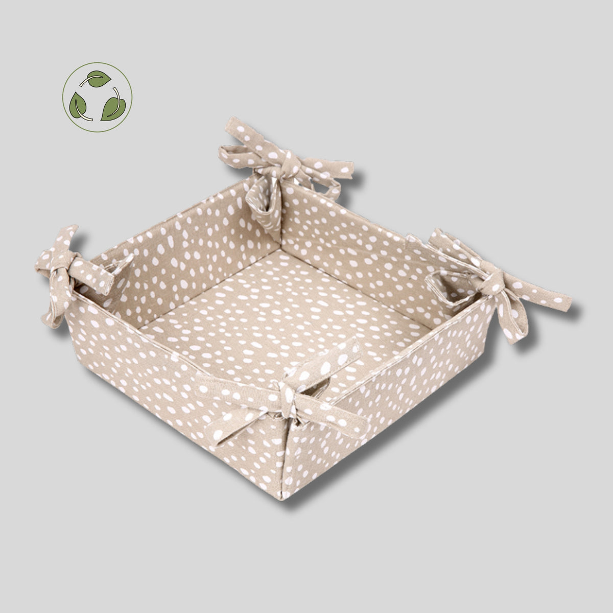 Sintra Spotted Bread Basket – Ink Blue | Recycled Cotton Table Basket